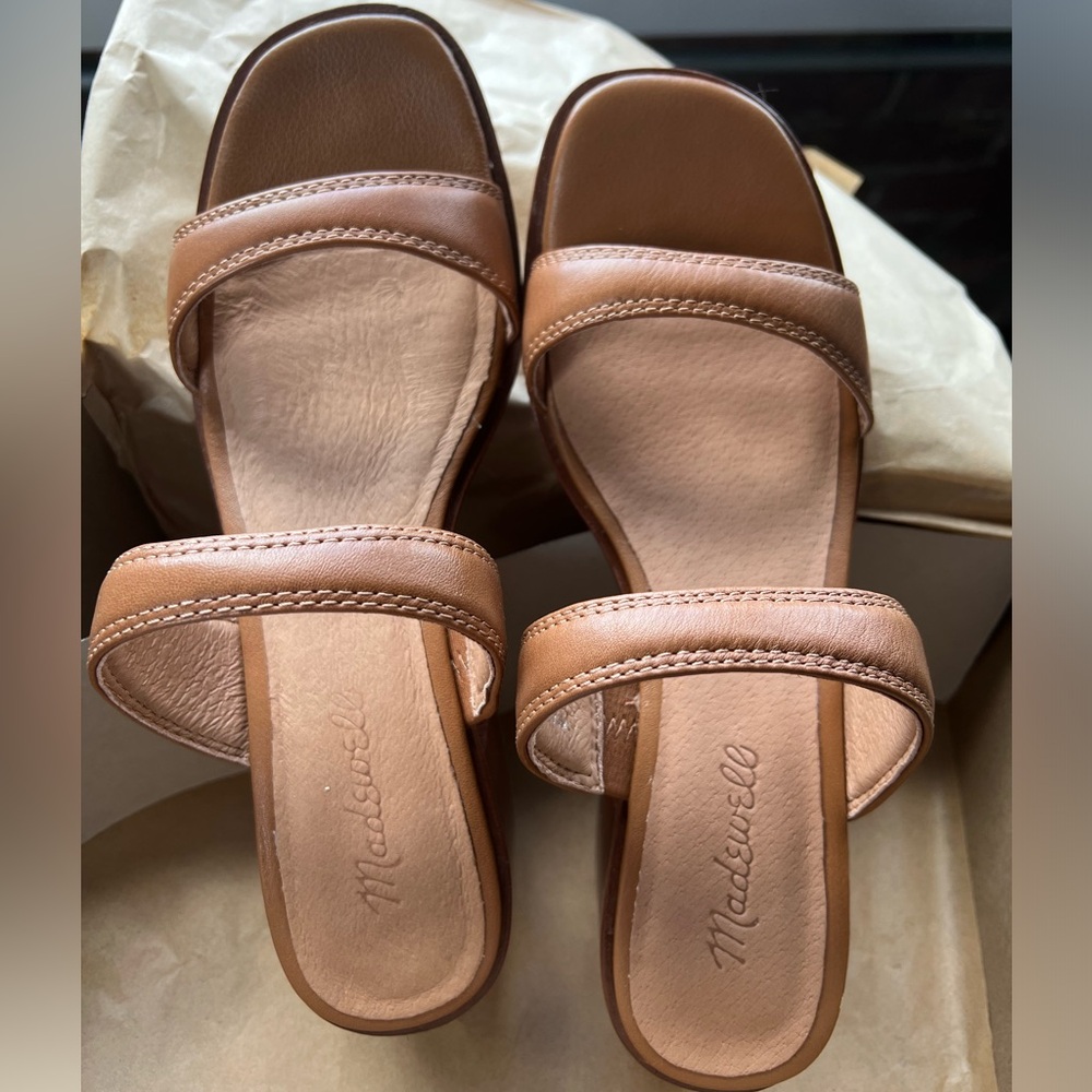 Never worn. Tan Madewell sandals.